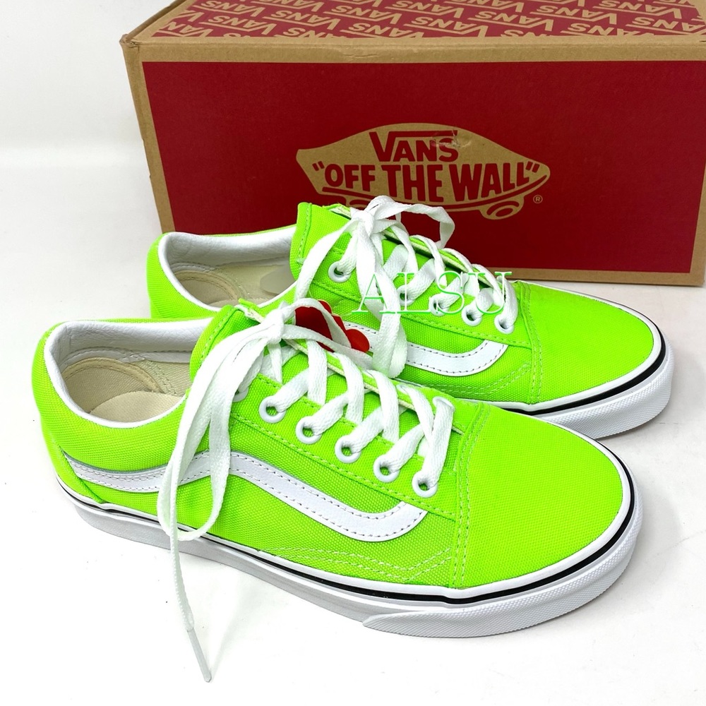 VANS Old Skool Neon Green Casual Canvas Shoes Women Size 6.5 Skate VN0A4U3BWT5 - Picture 3 of 12